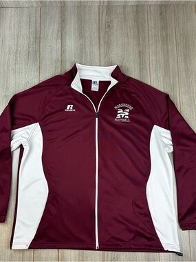 Morehouse Tigers Football Jacket Men’s XL Russell Athletics Maroon *flaws